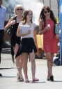 9 April 02012 - Lynwood - USA ACTRESS EMMA WATSON FILMING "THE BLING RING" AT THE WOMEN'S CORRECTIONAL FACILITY IN LYNWOOD CA. THE SCENE IS SET AS EMMA'S CHARACTER CHECKS IN THE FACILITY AFTER BEING CAUGHT ROBBING CELEBRITY HOMES. EMMA WATSON IS JOINED BY CO STAR LESLIE MANN WHO PLAYS HER MOTHER IN THE FILM. BYLINE MUST READ : XPOSUREPHOTOS.COM ***UK CLIENTS - PICTURES CONTAINING CHILDREN PLEASE PIXELATE FACE PRIOR TO PUBLICATION *** CLIENTS MUST CALL PRIOR TO TV OR ONLINE USAGE PLEASE TELEPHONE 020 7377 2770